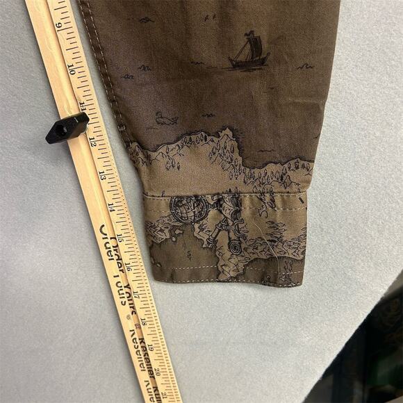 Banana Republic Graphic Shacket Shirt Treasure Map Maps Men’s Size Medium NWT - Picture 12 of 12